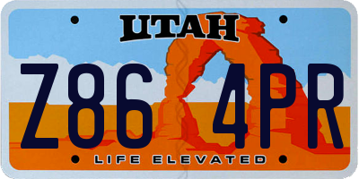 UT license plate Z864PR