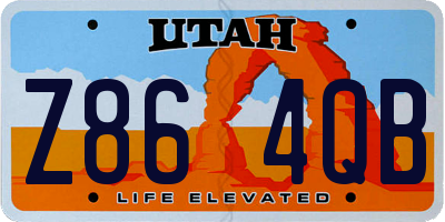 UT license plate Z864QB