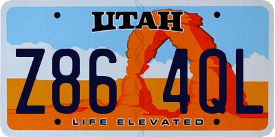 UT license plate Z864QL