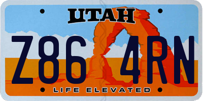 UT license plate Z864RN