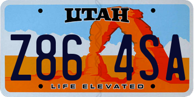 UT license plate Z864SA