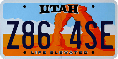 UT license plate Z864SE