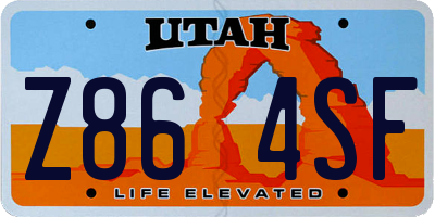 UT license plate Z864SF