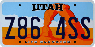 UT license plate Z864SS