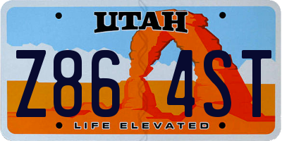 UT license plate Z864ST