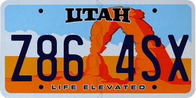 UT license plate Z864SX