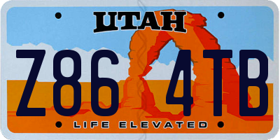 UT license plate Z864TB