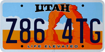 UT license plate Z864TG