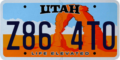 UT license plate Z864TO