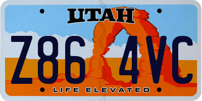 UT license plate Z864VC