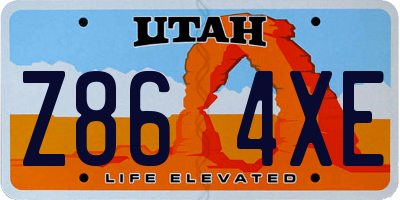 UT license plate Z864XE