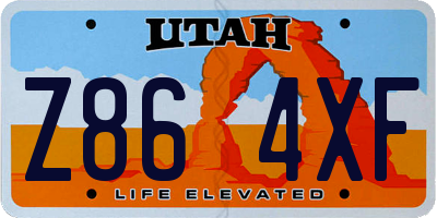 UT license plate Z864XF