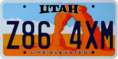 UT license plate Z864XM