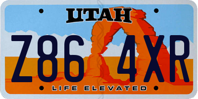 UT license plate Z864XR