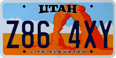 UT license plate Z864XY