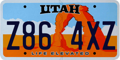 UT license plate Z864XZ