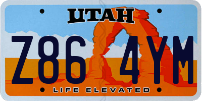UT license plate Z864YM