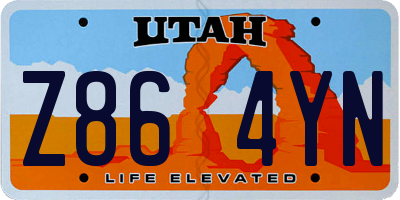 UT license plate Z864YN
