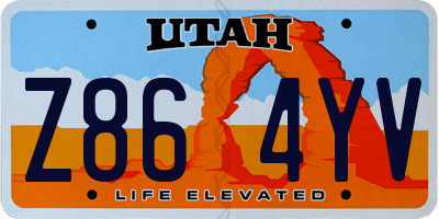 UT license plate Z864YV