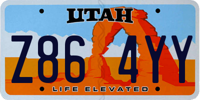 UT license plate Z864YY