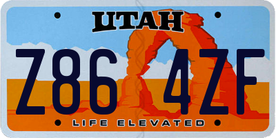 UT license plate Z864ZF