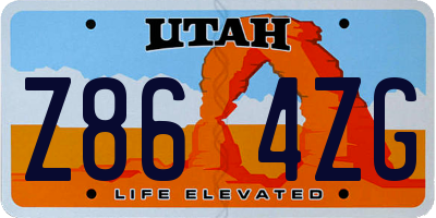 UT license plate Z864ZG