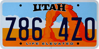 UT license plate Z864ZO