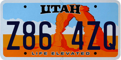 UT license plate Z864ZQ