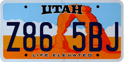 UT license plate Z865BJ