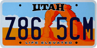 UT license plate Z865CM