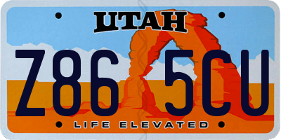 UT license plate Z865CU