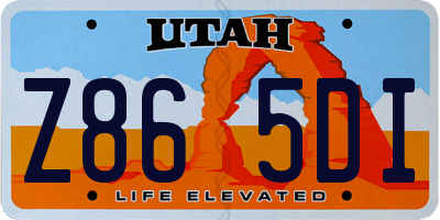UT license plate Z865DI
