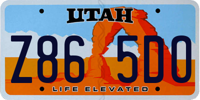 UT license plate Z865DO