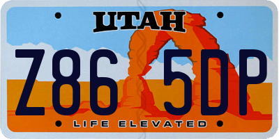 UT license plate Z865DP