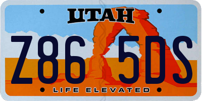 UT license plate Z865DS