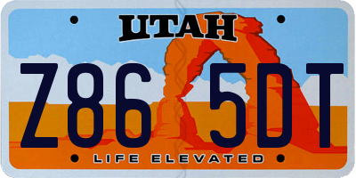 UT license plate Z865DT