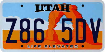 UT license plate Z865DV