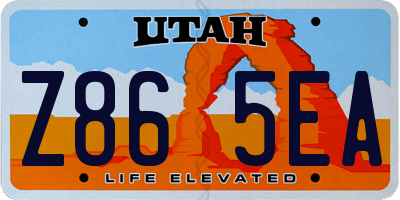 UT license plate Z865EA