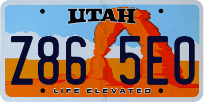 UT license plate Z865EO