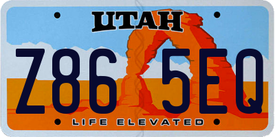 UT license plate Z865EQ