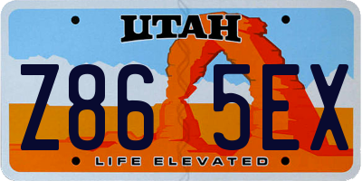 UT license plate Z865EX