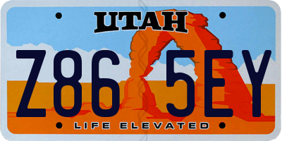 UT license plate Z865EY