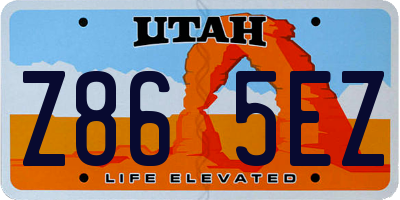 UT license plate Z865EZ