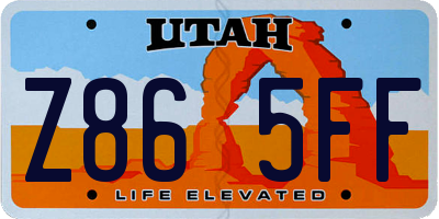 UT license plate Z865FF