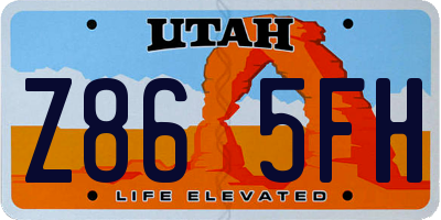 UT license plate Z865FH