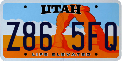 UT license plate Z865FQ