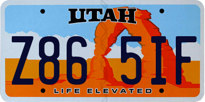 UT license plate Z865IF