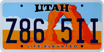 UT license plate Z865II