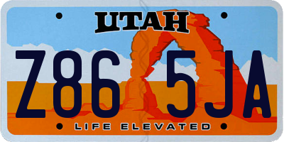 UT license plate Z865JA