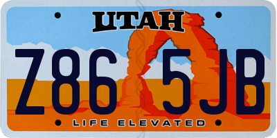 UT license plate Z865JB